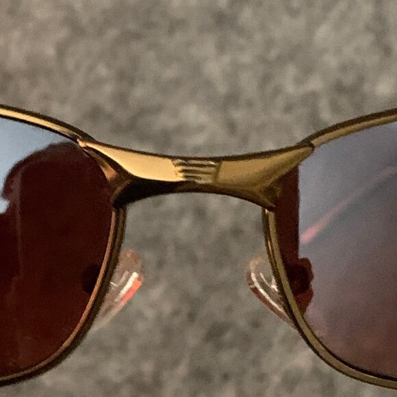 Vintage Armani 92447DR Antique Gold Metal Flex Temple Sunglasses Italy Design - Picture 10 of 14